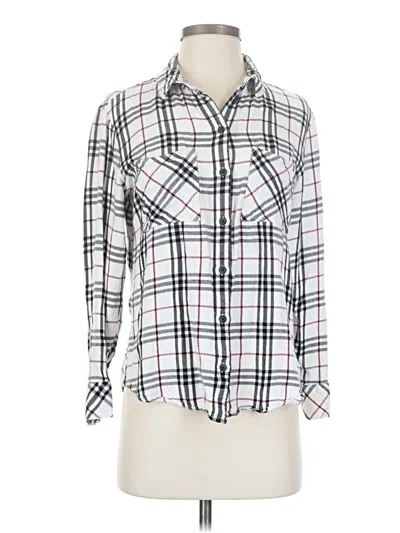 Pre-owned Sanctuary Long Sleeve Button Down Shirt In White