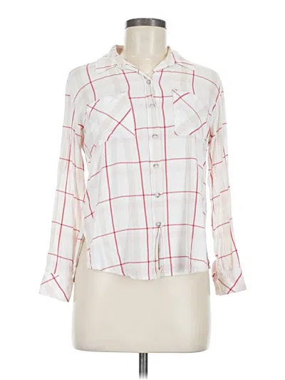 Pre-owned Sanctuary Long Sleeve Button Down Shirt In White