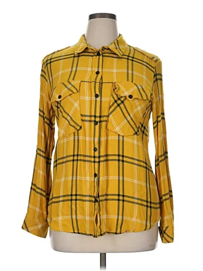Pre-owned Sanctuary Long Sleeve Button Down Shirt In Yellow