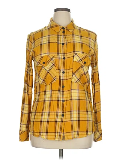 Pre-owned Sanctuary Long Sleeve Button Down Shirt In Yellow