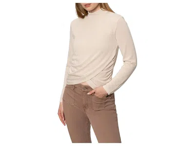 Sanctuary Draped Sleeveless Mock Neck Top In Mother Of Pearl In Neutral