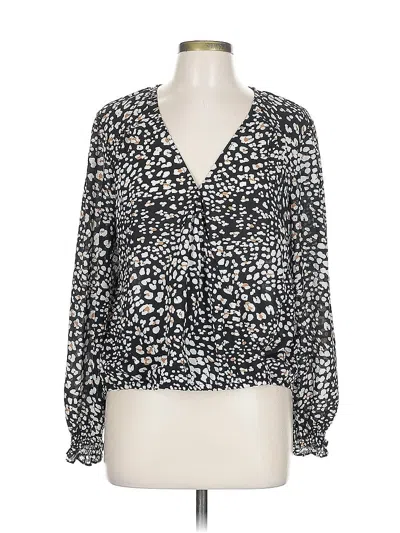 Pre-owned Sanctuary Long Sleeve Henley Shirt In Black