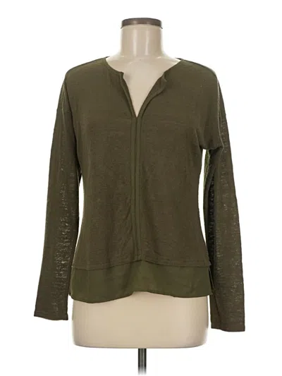 Pre-owned Sanctuary Long Sleeve Henley Shirt In Green