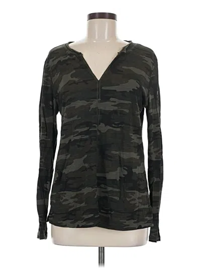 Pre-owned Sanctuary Long Sleeve Henley Shirt In Green