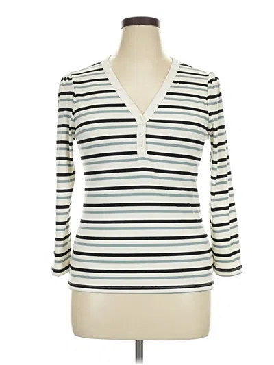 Pre-owned Sanctuary Long Sleeve Henley Shirt In White