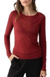 Sanctuary Long Sleeve Lyocell & Wool T-shirt In Garnet