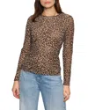 Sanctuary Mesh Long-sleeve Top In Brown