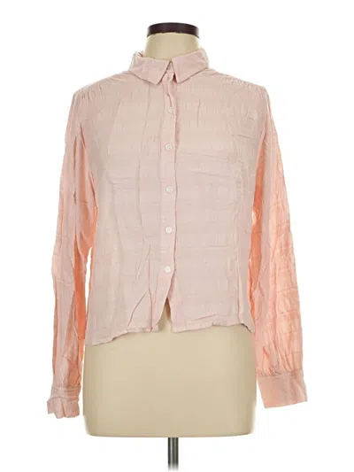 Pre-owned Sanctuary Long Sleeve Polo Shirt In Pink