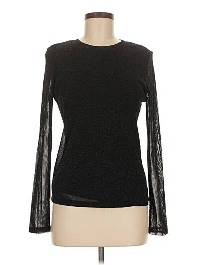 Sanctuary Long Sleeve Top Black Crew Neck Tops