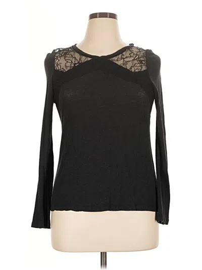Pre-owned Sanctuary Long Sleeve Top Black Keyhole Neckline Tops