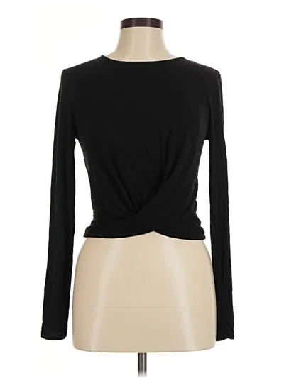 Pre-owned Sanctuary Long Sleeve Top Black Keyhole Neckline Tops