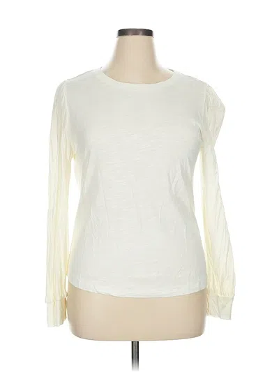Pre-owned Sanctuary Long Sleeve Top Ivory Crew Neck Tops In White