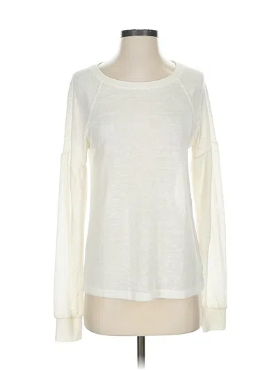 Pre-owned Sanctuary Long Sleeve Top Ivory Crew Neck Tops In White