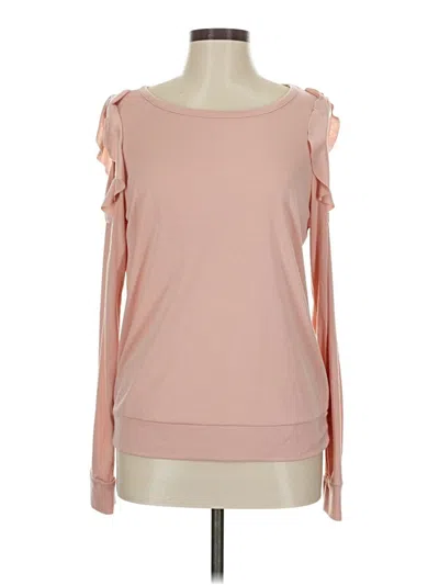 Pre-owned Sanctuary Long Sleeve Top Pink Cold Shoulder Neckline Tops