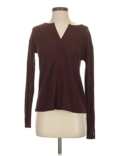 Pre-owned Sanctuary Long Sleeve T-shirt In Burgundy