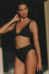 Sanctuary Rib Triangle Bikini Top In Black