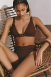 Sanctuary Longline Bra Bikini Top In Brown