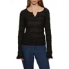 Sanctuary Lovely Lace Henley In Black