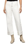 Sanctuary Luna Button Fly High Waist Cuff Straight Leg Jeans