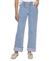 Sanctuary Luna Exposed Button Relaxed Straight Leg Jeans In Blue Moonlight