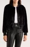 Sanctuary Luxe Faux Fur Zip Bomber Jacket In Black