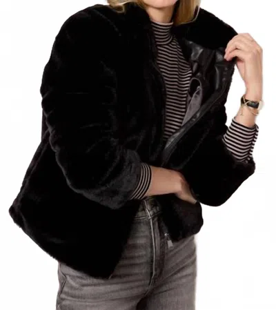 Sanctuary Luxe Fur Coat In Black In Brown