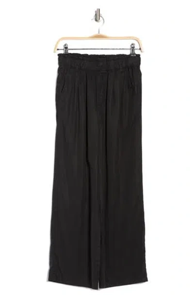 Sanctuary Lyla Wide Leg Crop Pants In Washed Black