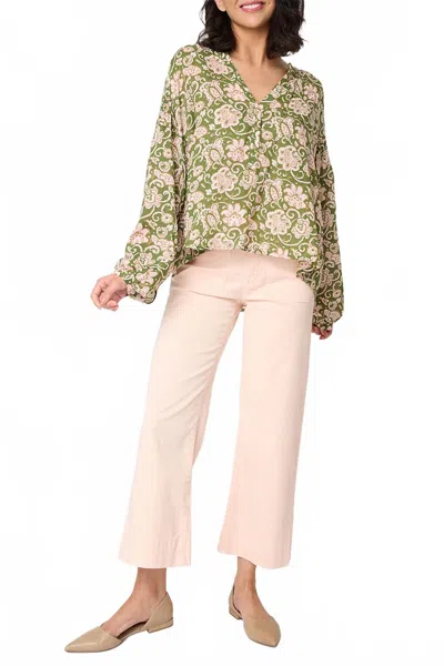 Sanctuary Marine Crop Pant In Rose Smoke In Green