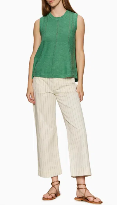 Sanctuary Marine Crop Pants In Bleached White Pinstripe In Multi