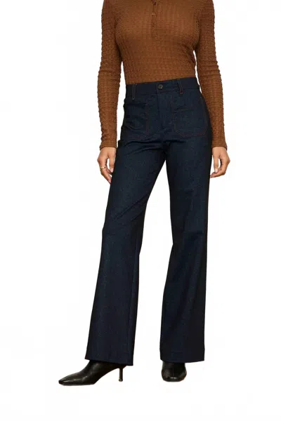 Sanctuary Marine Knit Denim Pant In Indigo Moon In Nude