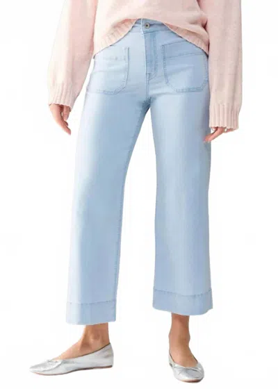 Sanctuary Marine Standard Rise Crop Pant In Ultra Pale In Blue