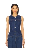 Sanctuary Maritime Denim Vest In Blue
