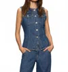 Sanctuary Maritime Denim Vest In Perfect Storm In Blue