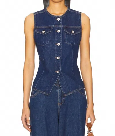 Sanctuary Maritime Denim Vest In Perfect Storm In Blue