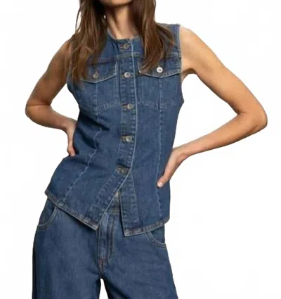 Sanctuary Maritime Denim Vest In Perfect Storm In Multi