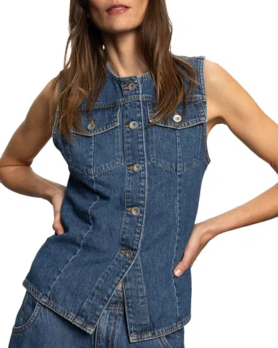Sanctuary Maritime Denim Vest In Perfect Storm