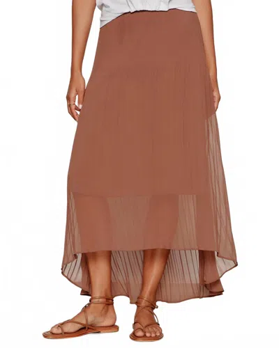 Sanctuary Meant To Be Pleated Midi Skirt In Mud Bath In Brown