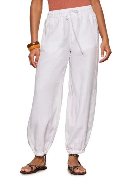 Sanctuary Melody Drawstring Linen Balloon Pants In White