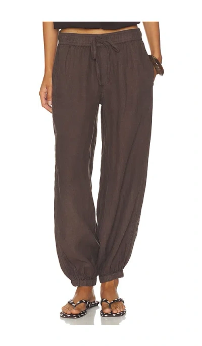 Sanctuary Melody Micro Linen Balloon Pant In Brown