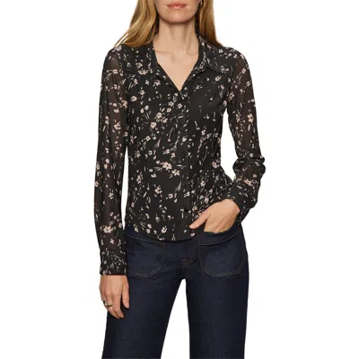 Sanctuary Mesh Button-down Shirt In Black