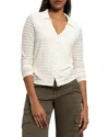Sanctuary Stretch Lace Button-up Shirt In Chalk