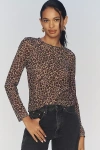 Sanctuary Mesh Long-sleeve Top In Brown
