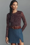 Sanctuary Mesh Long-sleeve Top In Red