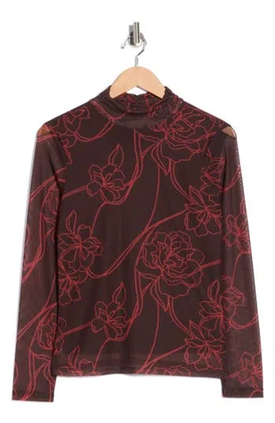 Sanctuary Mesh Mock Neck Top In Multi