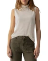 Sanctuary Sleeveless Cowl Neck Mesh Top In Birch