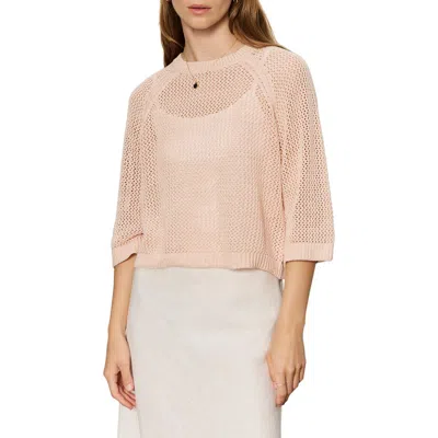 Sanctuary Metallic Openwork Sweater Top In Pink