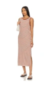 Sanctuary The Neutral Striped Maxi Dress In Brown In Brown