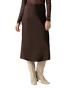 Sanctuary Everyday Satin Midi Skirt In Coffee