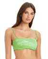 Sanctuary Midnight Breeze Embroidered Bandeau Swim Bra In Green