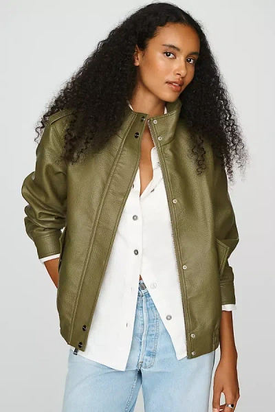 Sanctuary Mika Faux Leather Jacket In Green